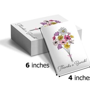 20 (4” x 6”) Thanks a Bunch Flat Thank You Cards Inserts BRAND NEW